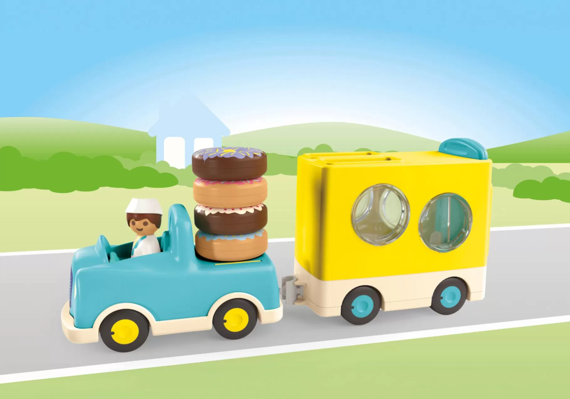 Życie Rodzinne | PLAYMOBIL JUNIOR: Szalony Donut Truck z funkcją układania i sortowania